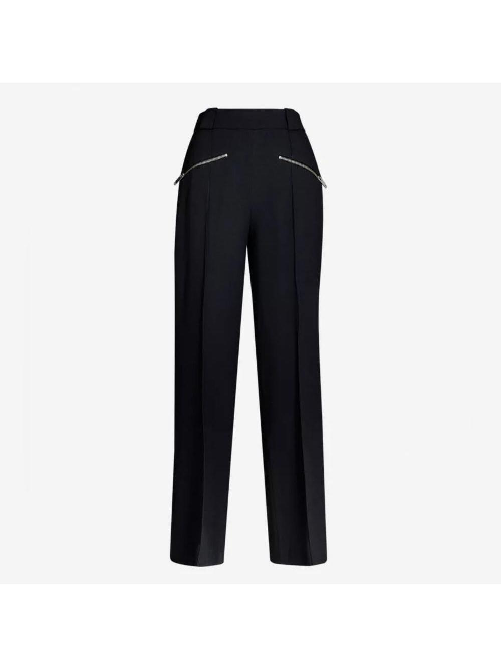 NEW The Kooples Zip Detail Blue Wide-Leg Trousers Pants, Size EU 32 US 0 - Picture 2 of 9